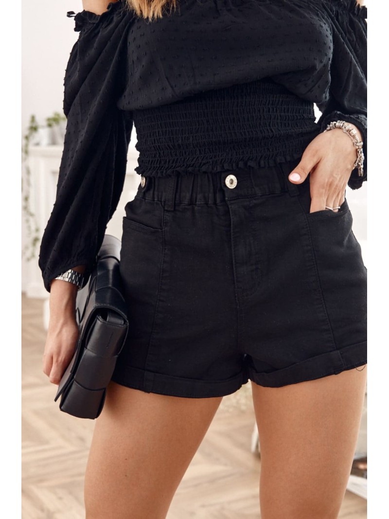 Short shorts with cuffs, black 2011 - Online store - Boutique